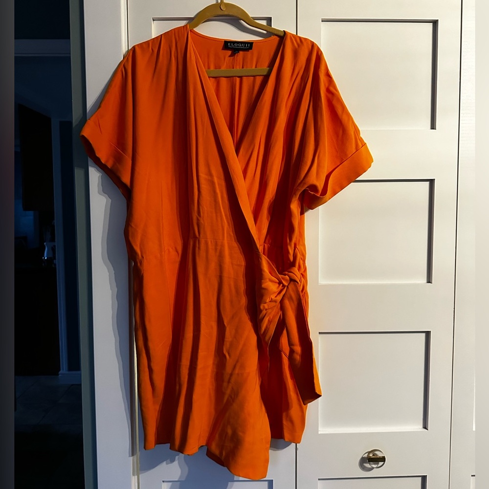 ELOQUII Orange Wrap Romper Size 14